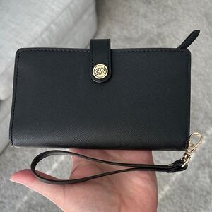 Michael Kors Black Wristlet with Gold Accent